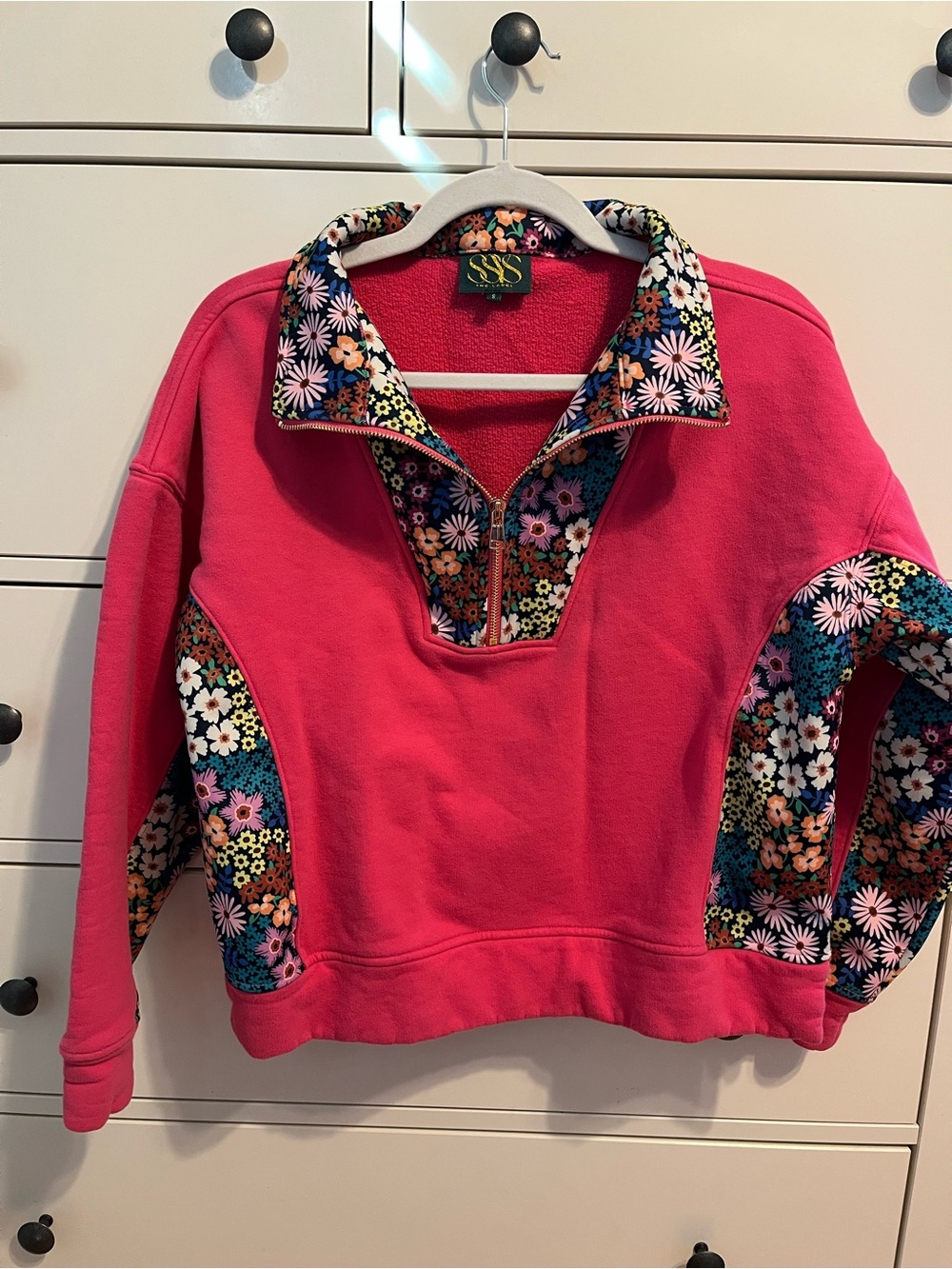 SSYS Floral Trim Half-Zip Pullover
